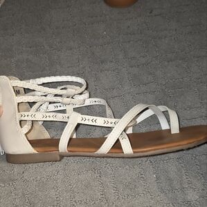 Cream and Brown Gladiator Sandals